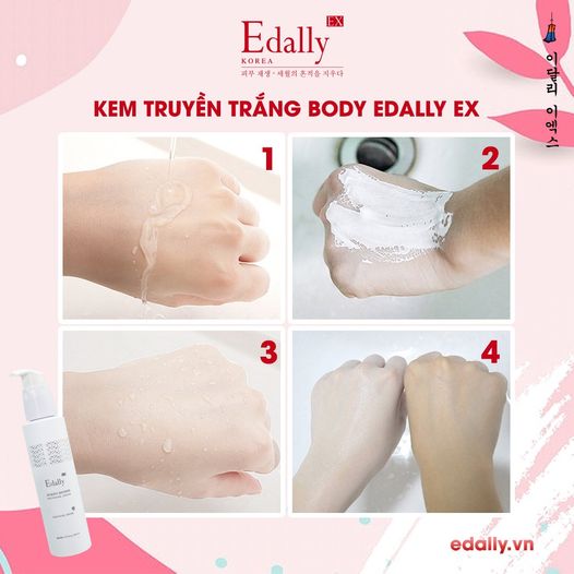 TEST ĐỘ NÂNG TONE, TIỆP VÀO DA CỦA KEM TRUYỀN TRẮNG BODY EDALLY EX 