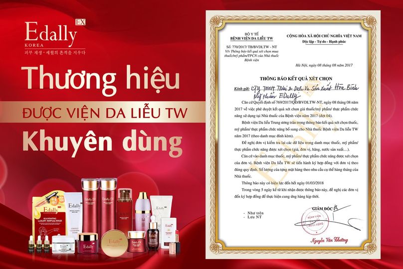 Edally - Thương hiệu được Viện Da Liễu Trung Ương khuyên dùng