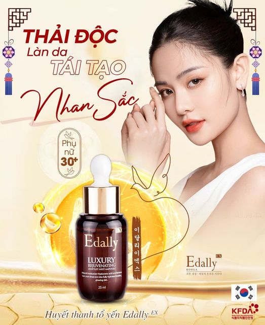 Thải độc làn da - Tái sinh nhan sắc với huyết thanh tổ yến Edally EX