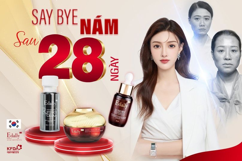 Say bye nám sau 28 ngày với bộ 3 Huyết thanh tổ yến - Kem nám cao cấp - Retinol Edally EX