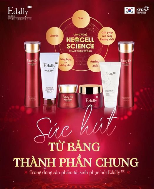 Sự hoàn hảo trong bảng thành phần chung “Dòng tái sinh phục hồi Edally EX"