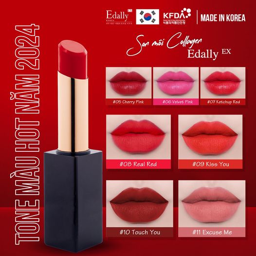 Son môi collagen Edally EX - Tone màu hot 2024