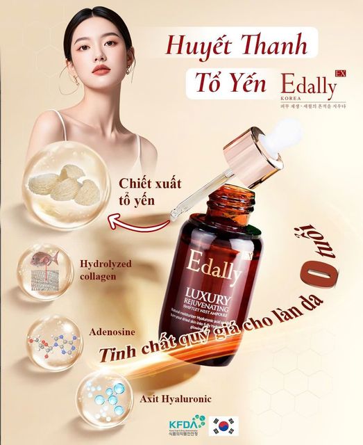 TINH CHẤT QUÝ GIÁ CHO LÀN DA 0 TUỔI CÙNG HUYẾT THANH TỔ YẾN EDALLY EX