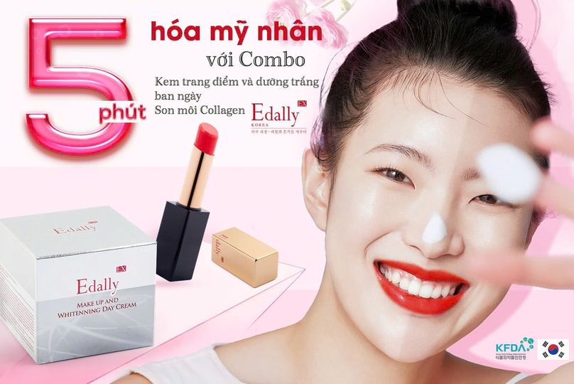 5 phút hóa mỹ nhân với combo Kem Makeup & Son Môi Edally EX