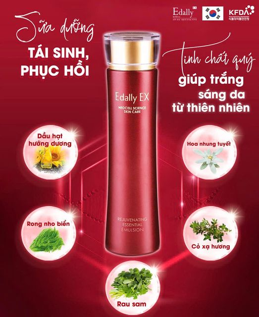 Sữa dưỡng da Edally EX – Bí mật làn da trắng sáng, mịn màng từ thiên nhiên
