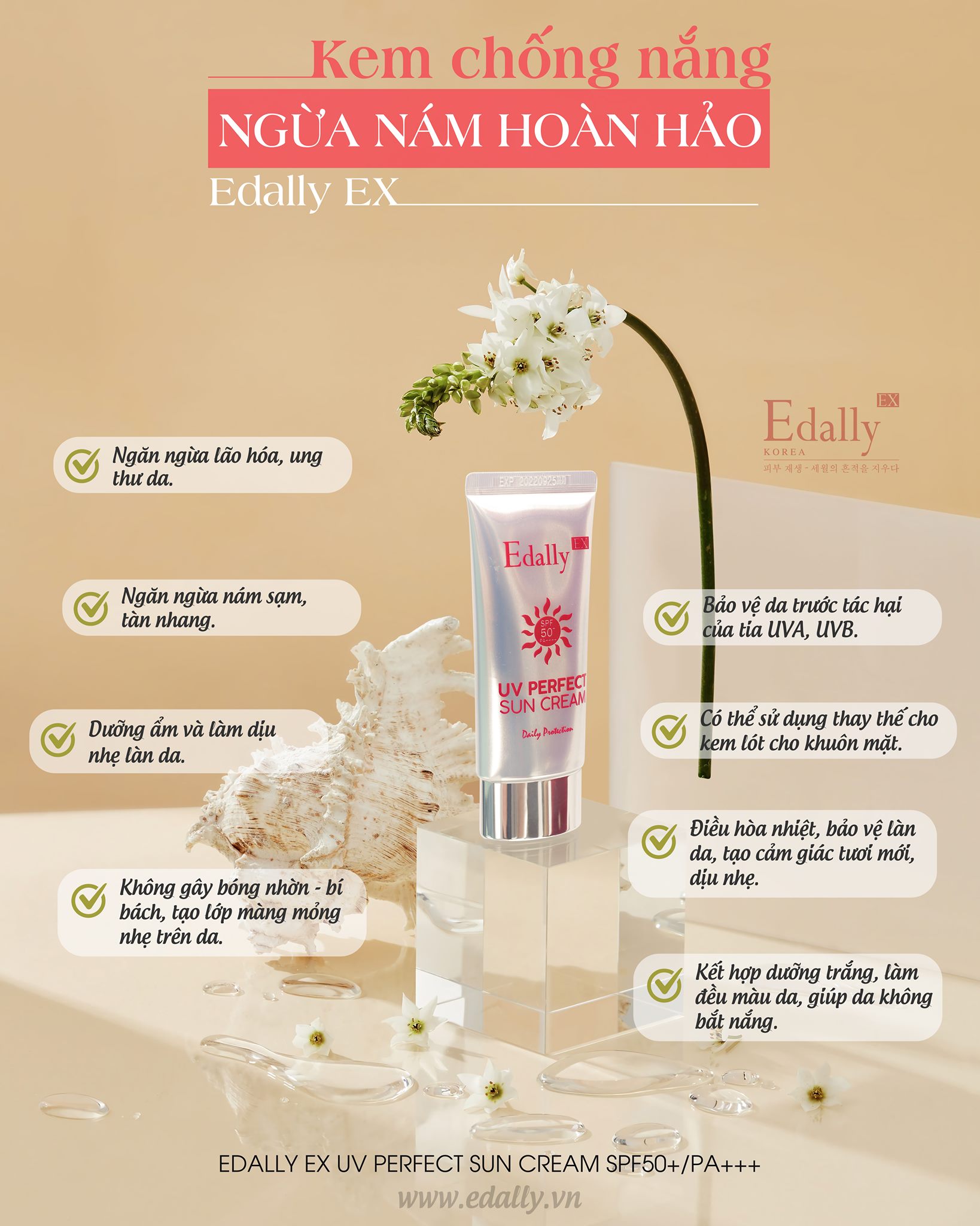 KEM CHỐNG NẮNG NGỪA NÁM HOÀN HẢO EDALLY EX