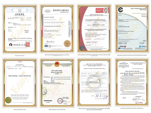 Mỹ Phẩm Hàn Quốc Edally EX đạt được những chứng nhận danh giá và uy tín